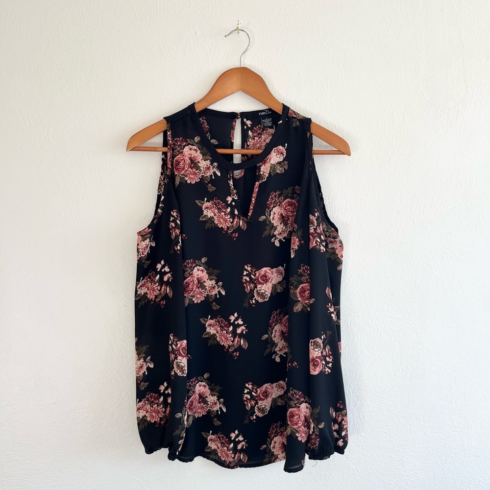 Rue 21 Floral Cold Shoulder Blouse